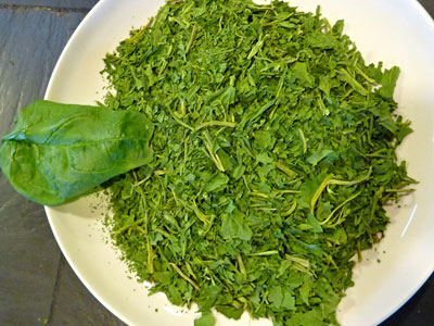 Dehydrated spinach