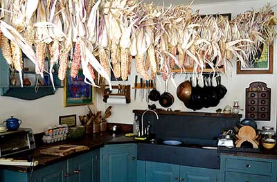 Flint corn hanging in the kitchen at the home of Michele Carmel and Albie Barden in Norridgewock, Maine