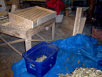 The bean and pea thresher at Hope Seeds. Andrea Berry photo.