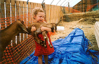 Zoe with baby Nubian goat