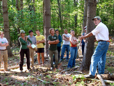 Sam Brown at a MOFGA low-impact forestry workshop