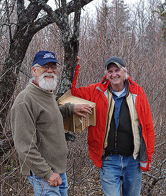 Organic blueberry grower Doug Van Horn, left, and insect ecologist Frank Drummond, Ph.D.,  of the University of Maine, Orono