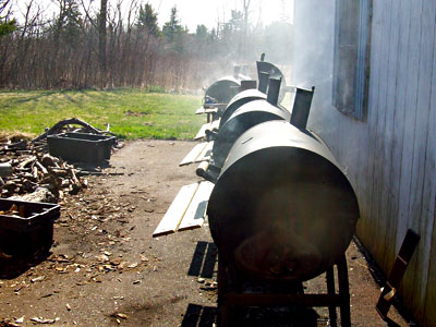 Salt smokers at Maine Sea Salt