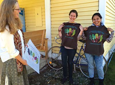 Heather Spalding with representatives of the U.S.-El Salvador Sister Cities Network, Carly Roach and Zulma Tobar