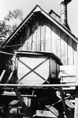 The maple sap holding tank