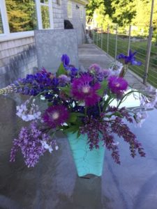 Spring in Maine- Lupine, Lilac, Phlox, Chives, Centaurea dealbata by Mary Davis