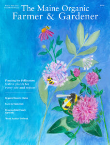 Winter2021/2022 cover of the MOF&G featuring a bee and flowers