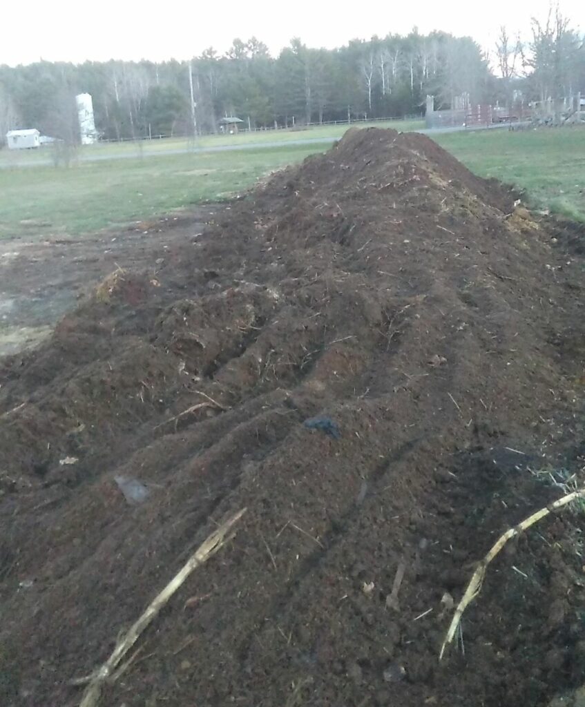 A large pile of compost.