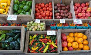 Crates of vegetables.