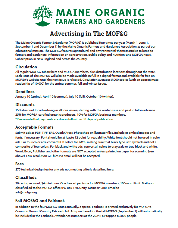 MOF&G Ad Rates Sheet