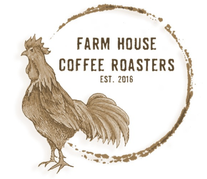 a tan rooster in a ring of coffee